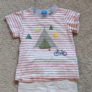 OshKosh B'gosh White and Orange Striped Set